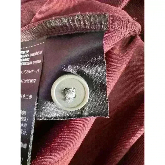Kirkland Signature Men’s Quarter 1/4 Zip Pullover Burgundy Pocket Button Front M - Picture 5 of 6